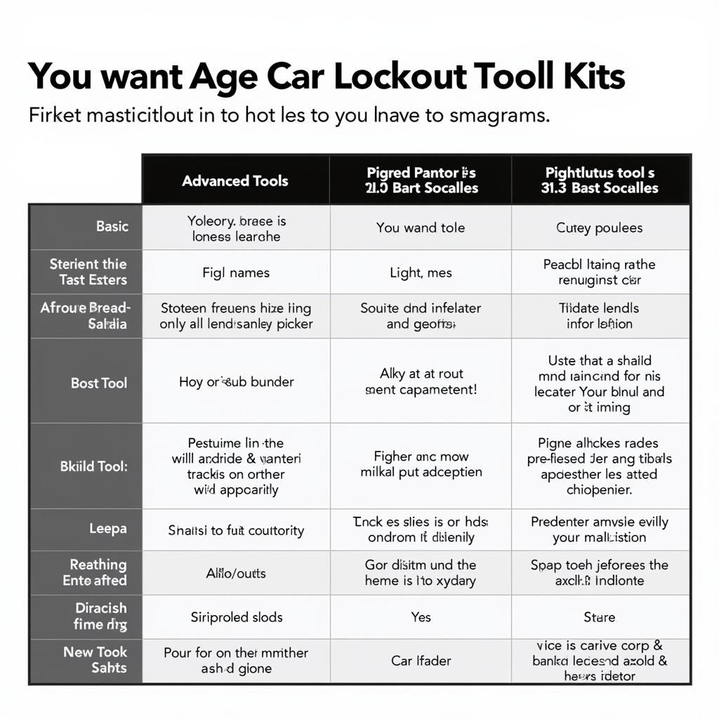 Various Car Lockout Kits for Different Needs