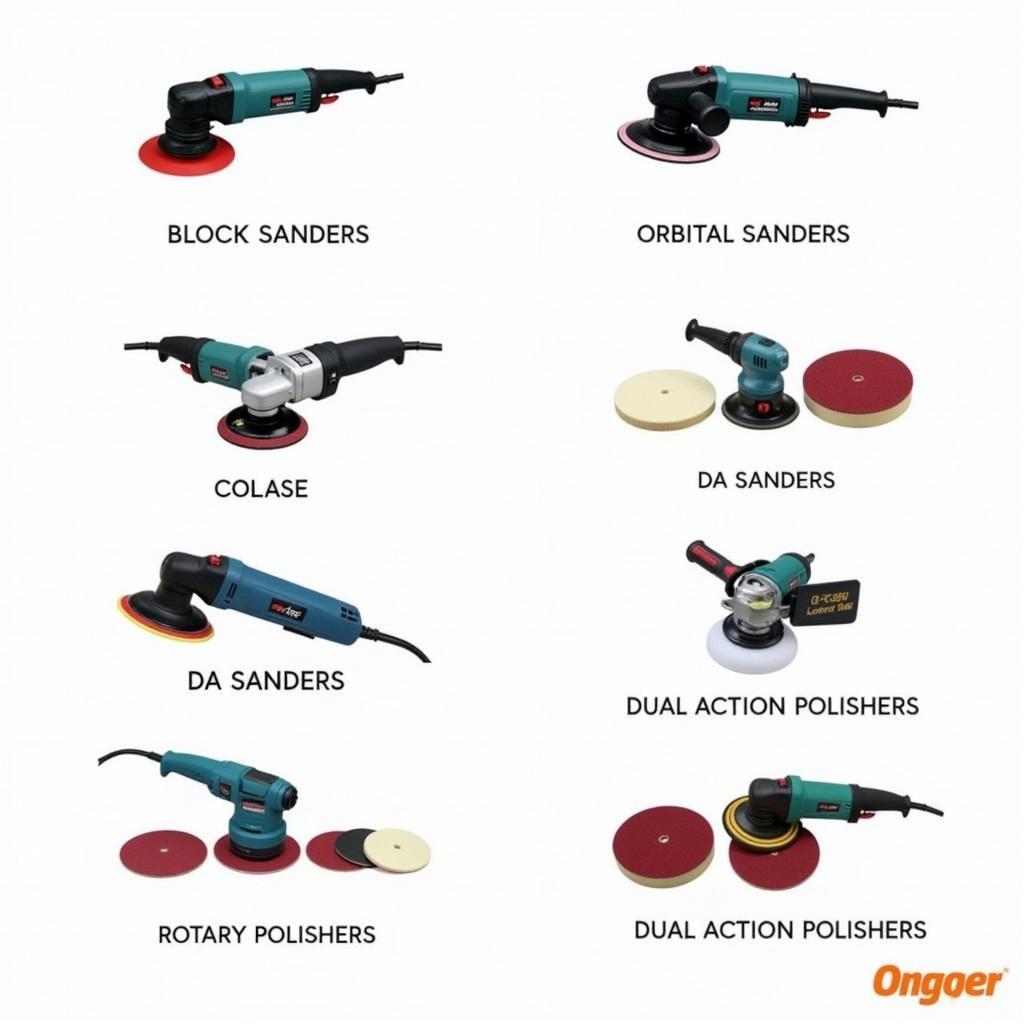 Various Sanders and Polishers for Car Paint Finishing