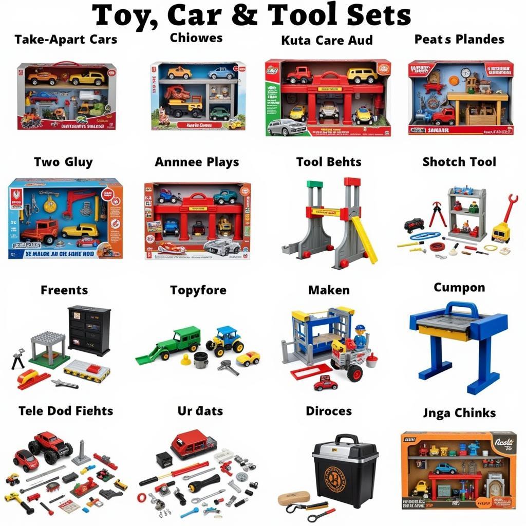 Different Types of Toy Cars with Tools