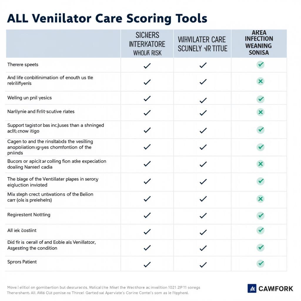 Different Ventilator Care Scoring Tools