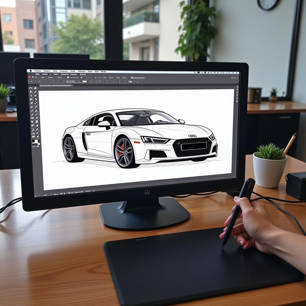 Digital Car Drawing Tools Setup: Software, Graphics Tablet, Stylus