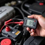 Checking Car Battery Voltage with Digital Multimeter