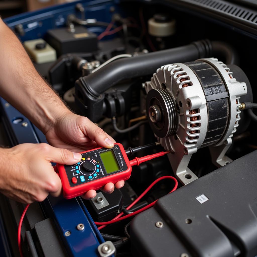 Digital Multimeter Testing Alternator