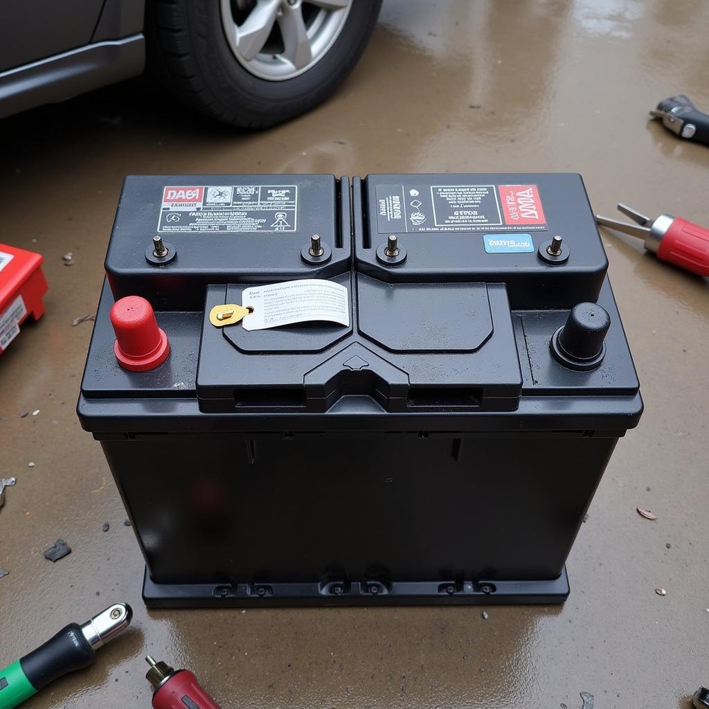 Disconnected Car Battery