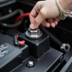 Disconnecting a car battery by hand