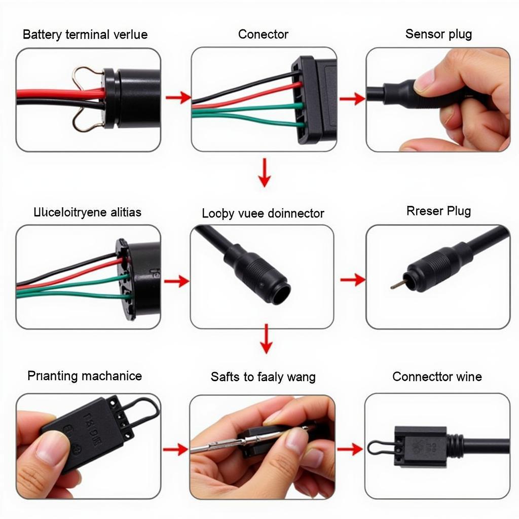 Disconnecting various car wire tools like battery terminals, stereo connectors, and sensor plugs