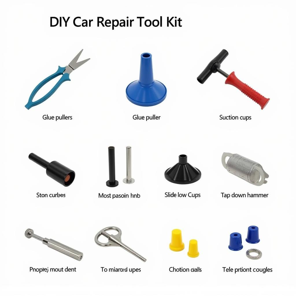 DIY Car Dent Repair Tool Kit Components