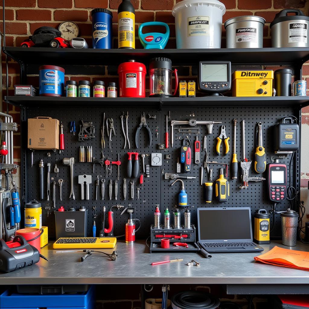 DIY Car Maintenance Tools in Garage