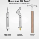 DIY Car Window Breaking Tools: Spring-loaded Center Punch, Automatic Center Punch, and Emergency Hammer