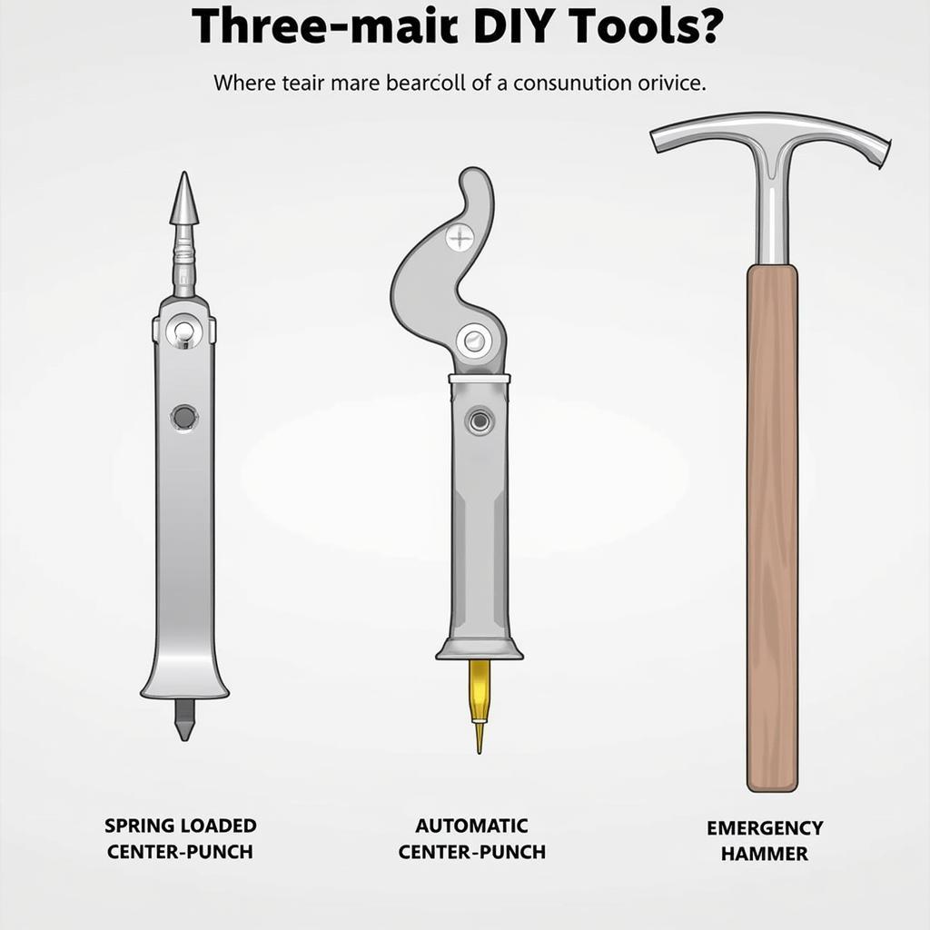 DIY Car Window Breaking Tools: Spring-loaded Center Punch, Automatic Center Punch, and Emergency Hammer