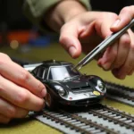 DIY Slot Car Brush Hood Alignment Using Tweezers and a Magnifying Glass