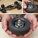 DIY Slot Car Tire Truing Tool in Action