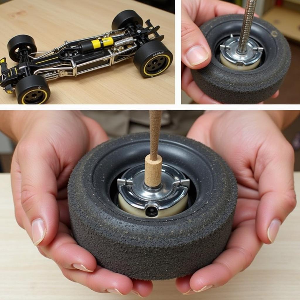 DIY Slot Car Tire Truing Tool in Action