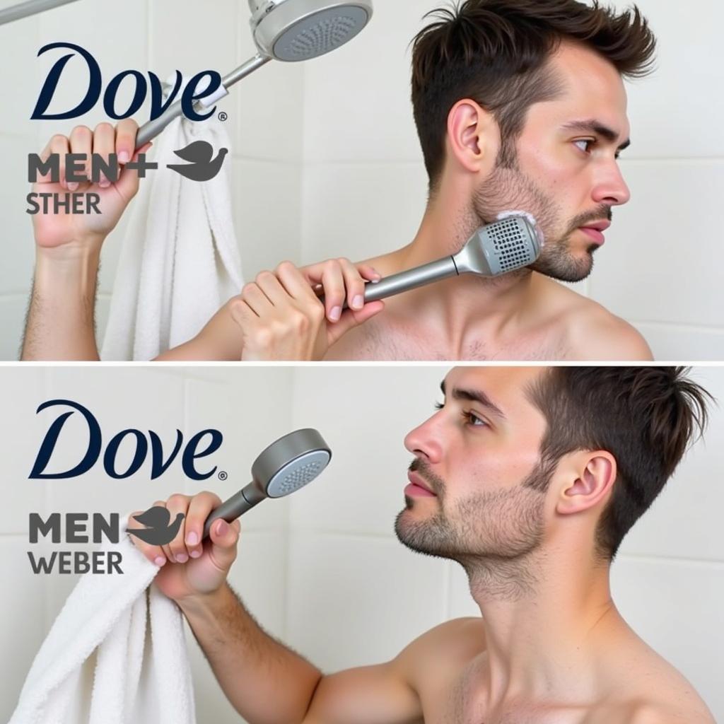 Man Using Dove Men+Care Active Clean Shower Tool