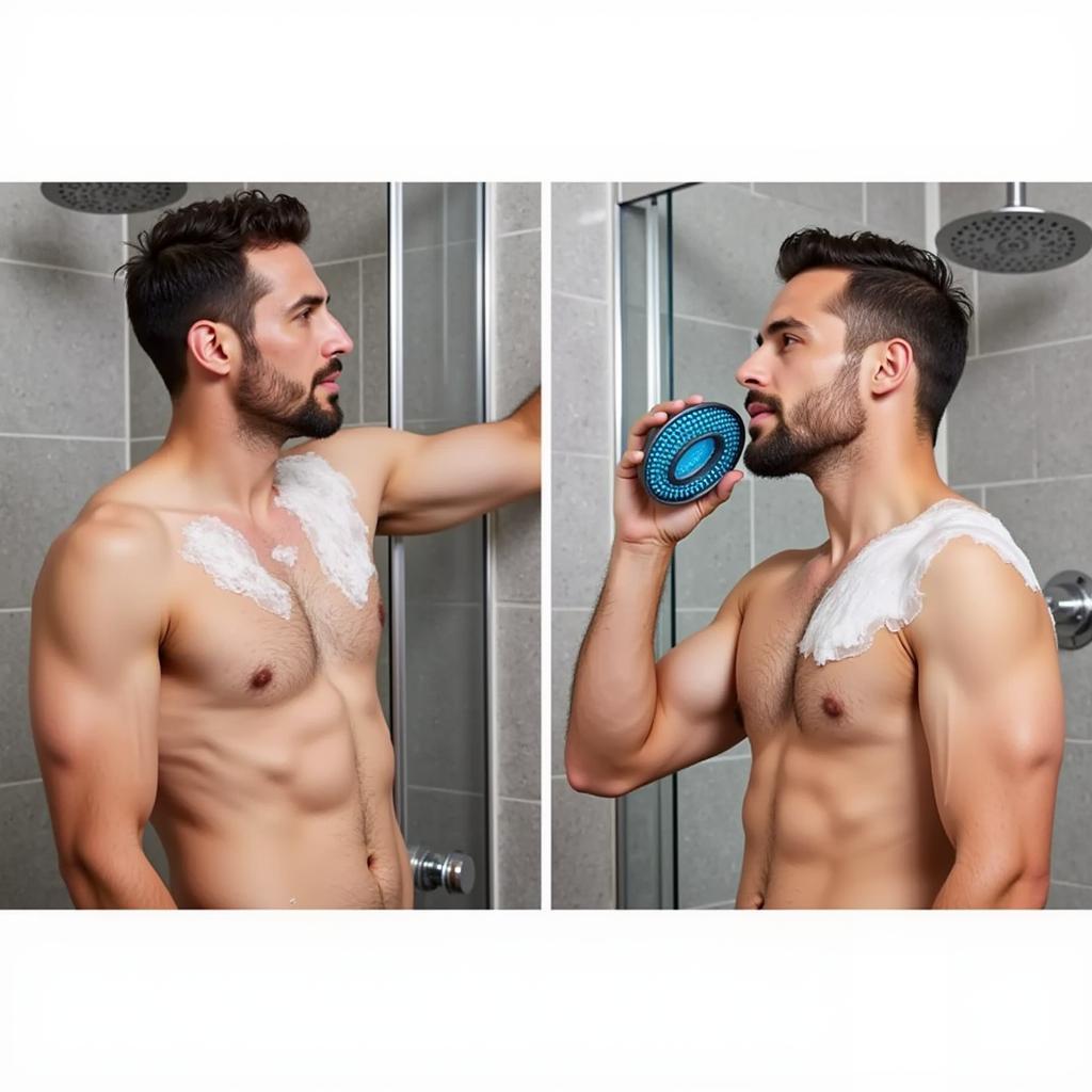 Dove Men+Care Shower Tool In-Shower Use