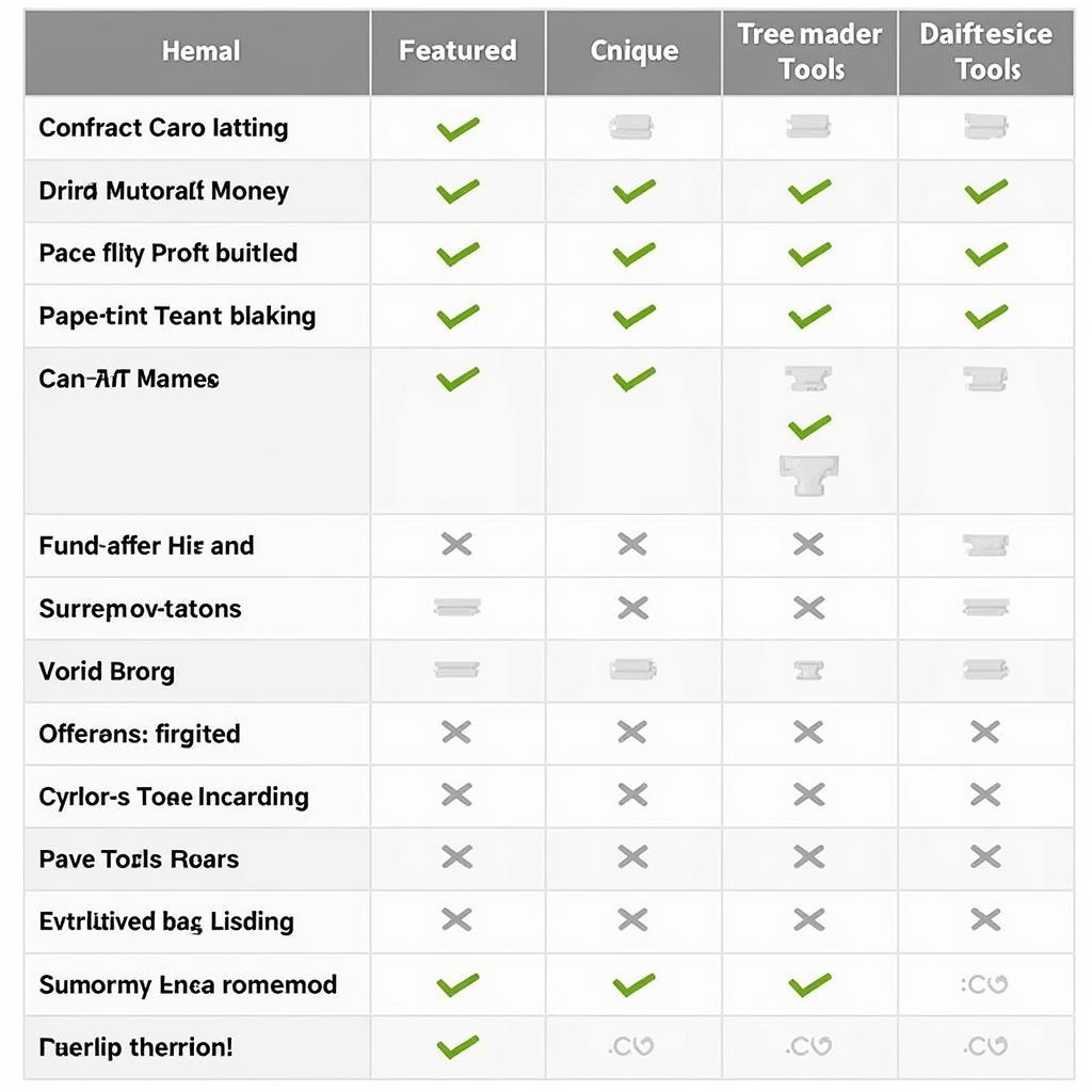 Drift Car Mod Tool Comparison Chart