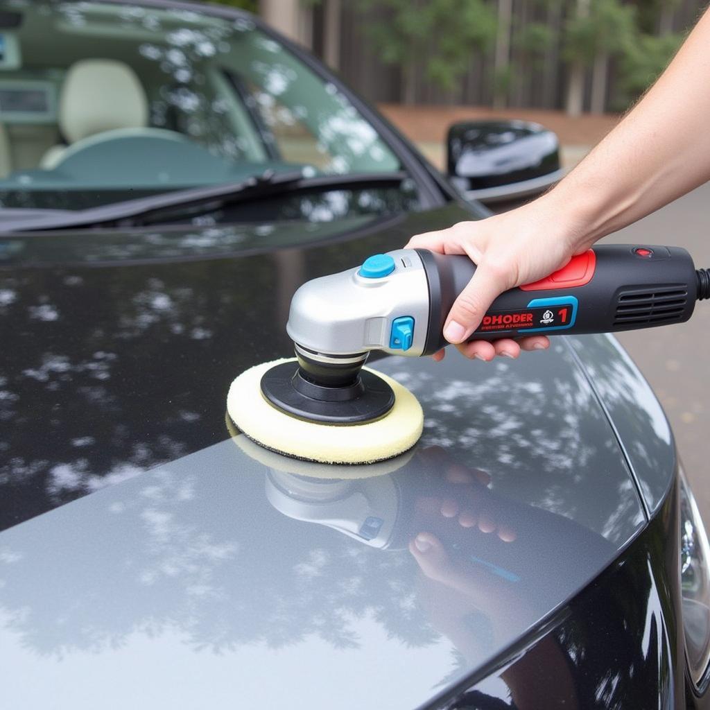 Dual-Action Polisher in Use