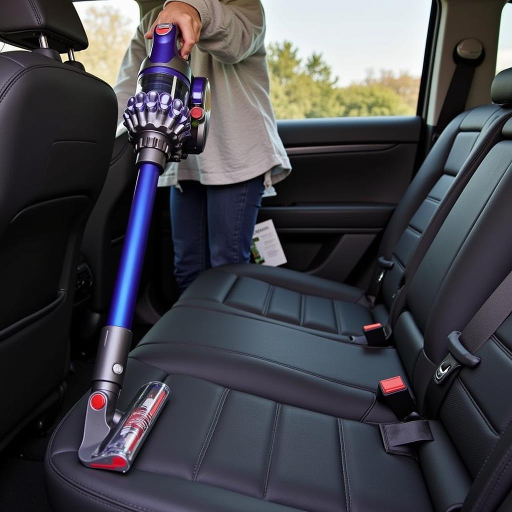 Dyson Cordless Vacuum Cleaning Car Interior