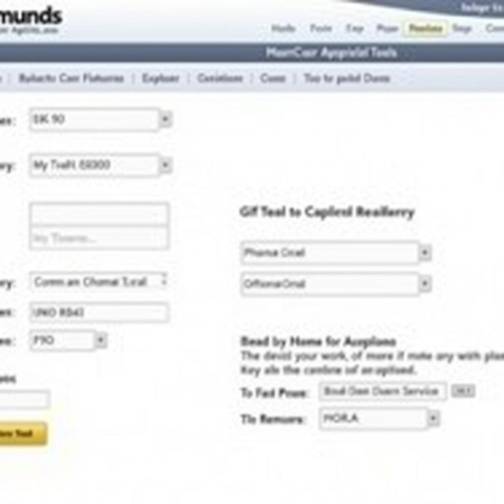 Edmunds Car Appraisal Tool Interface