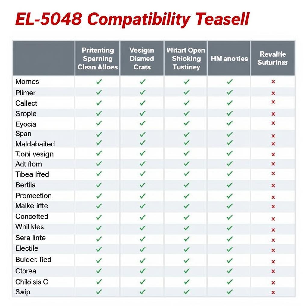 EL-50448 Vehicle Compatibility Chart