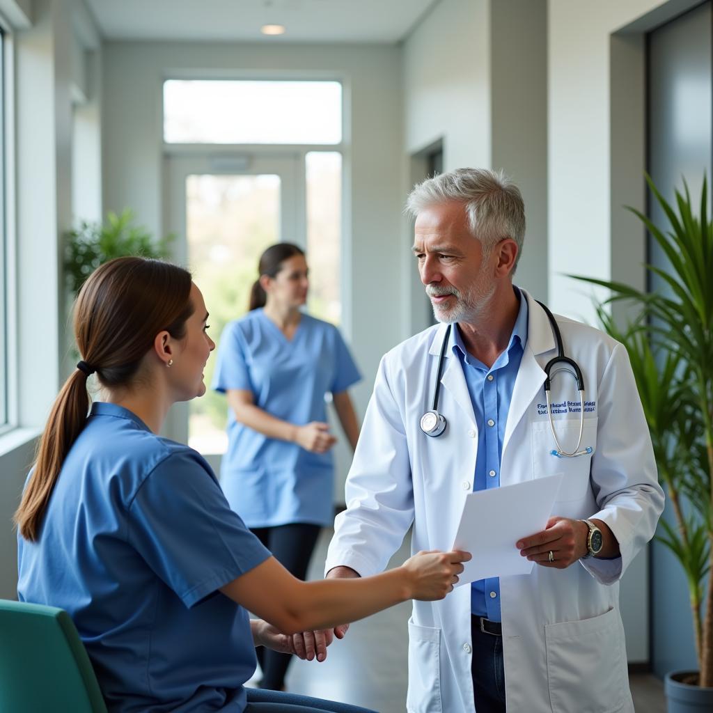 Elderly Patient Receiving Personalized Care in a Well-Equipped Facility