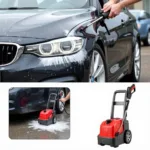 Electric Pressure Washer Cleaning a Car