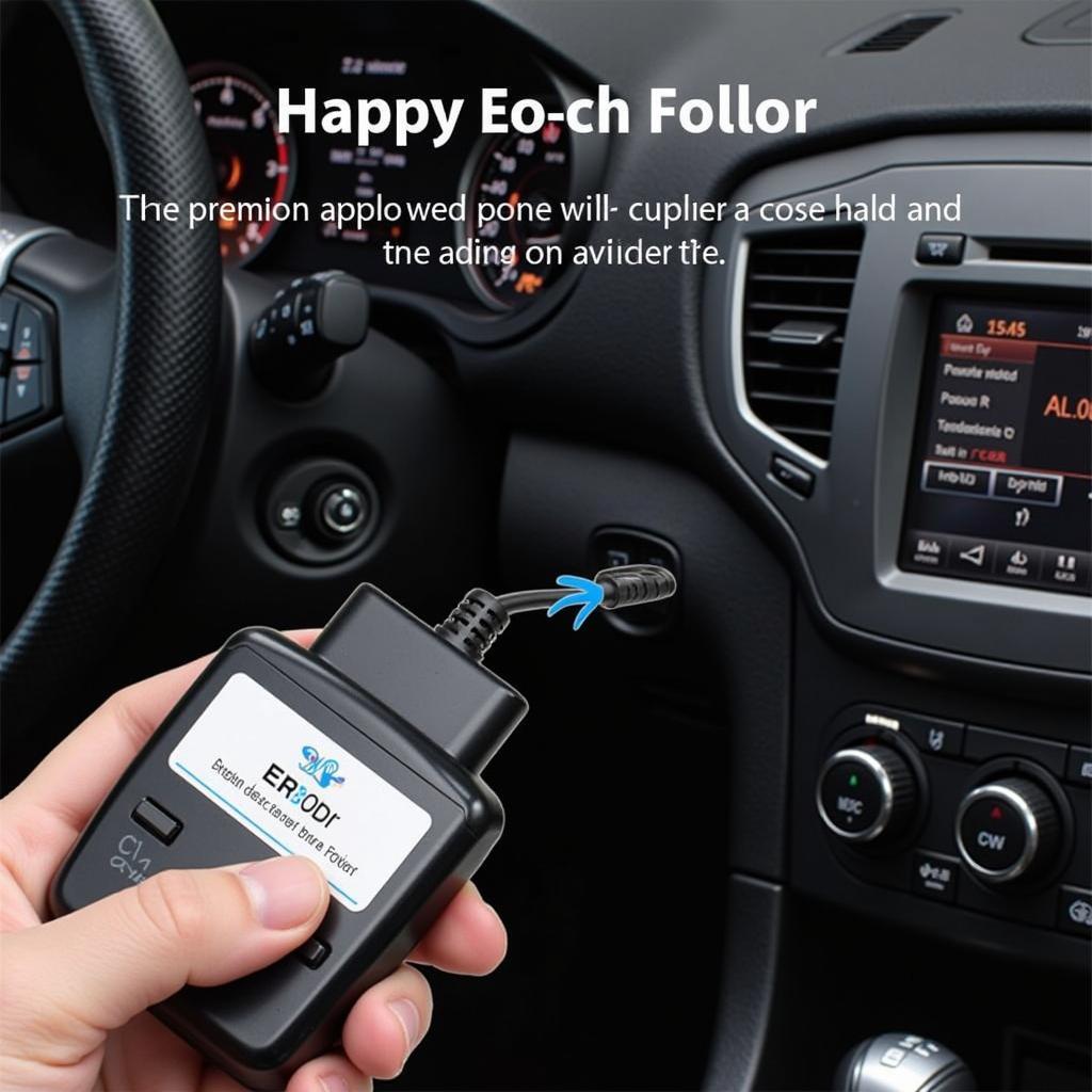 ELM327 Bluetooth OBD2 Scanner Connected to Car's OBD2 Port