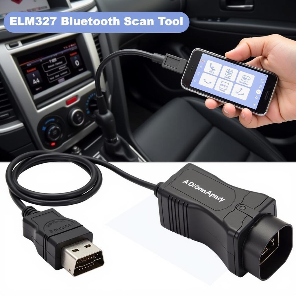 ELM327 Bluetooth scanner connected to OBD2 port