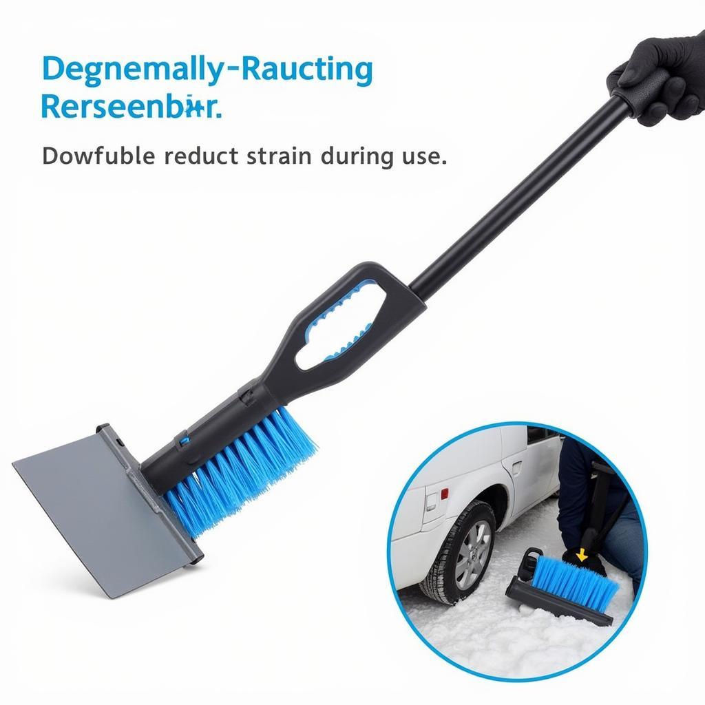 Ergonomic Snow Brush and Ice Scraper for Efficient Car Snow Removal