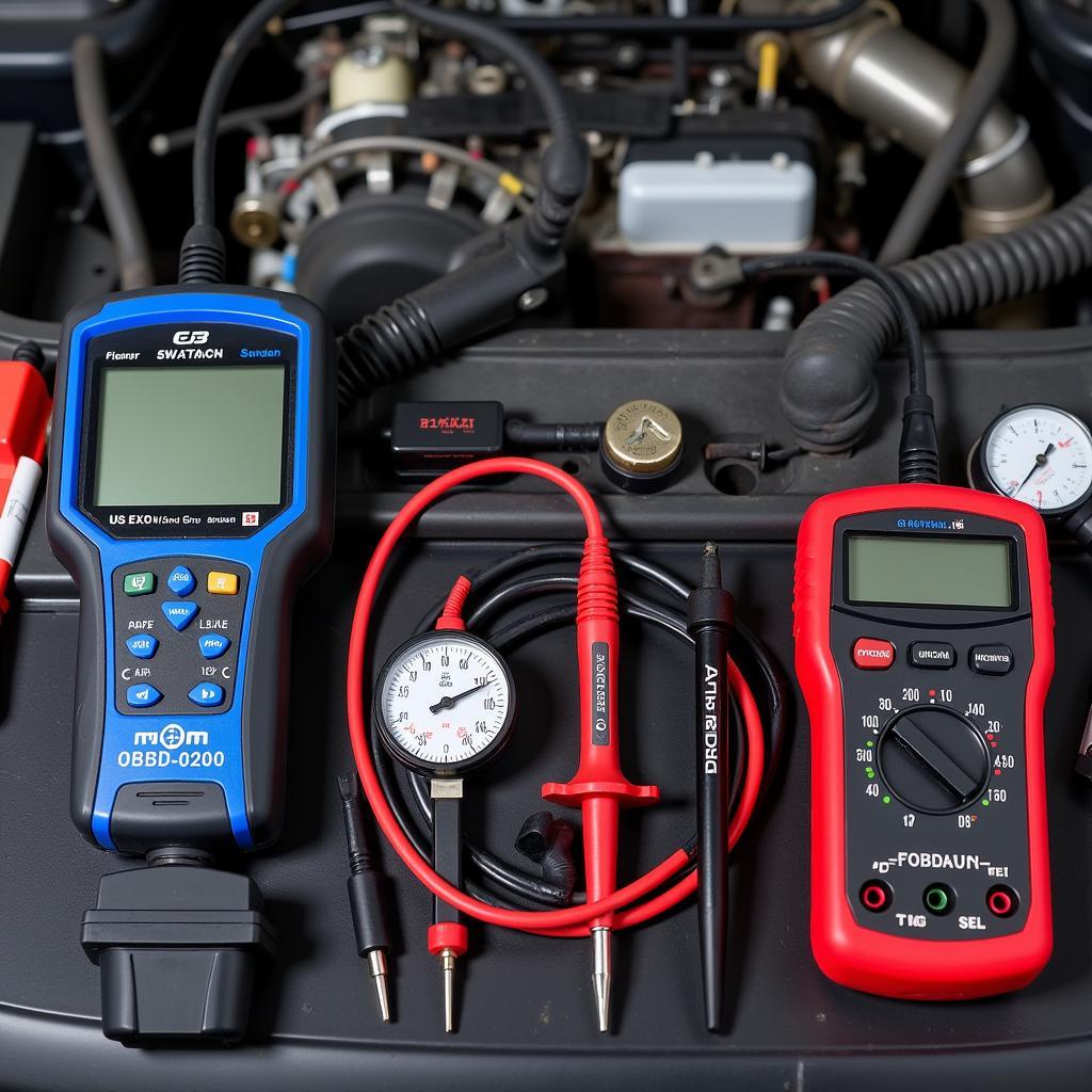 Essential Car Diagnostic Tools Displayed