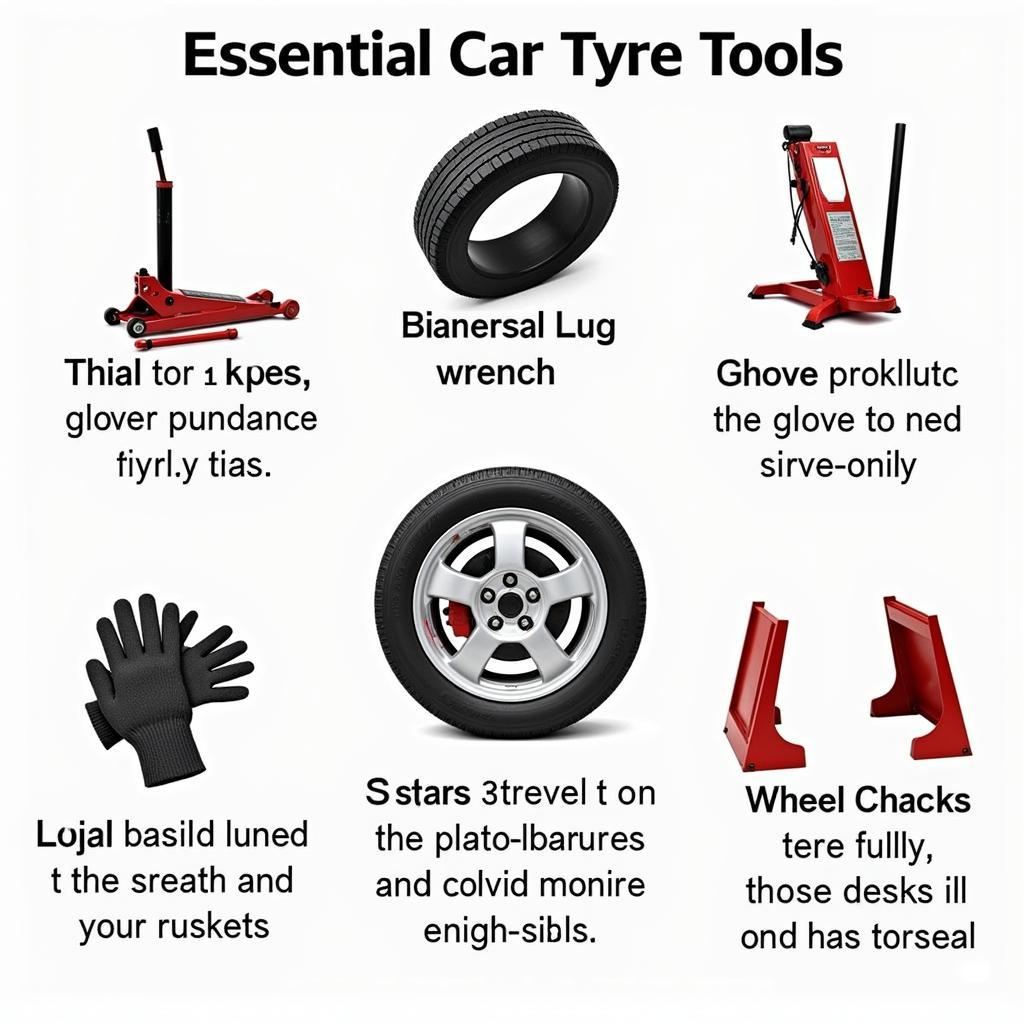 Essential car tyre tools for changing a flat tyre