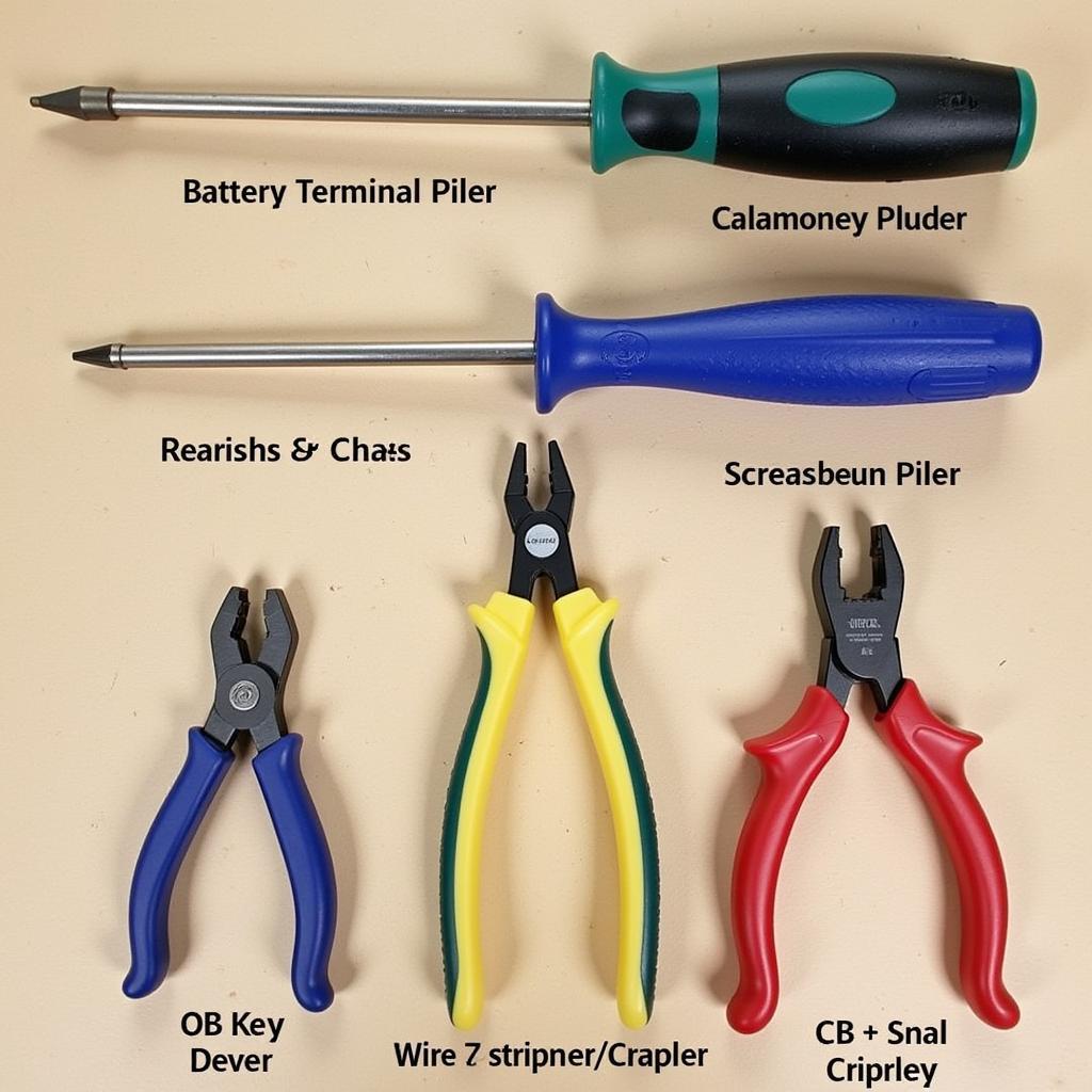 Essential tools for disconnecting car wire connectors such as pliers, screwdrivers, and a battery terminal puller.