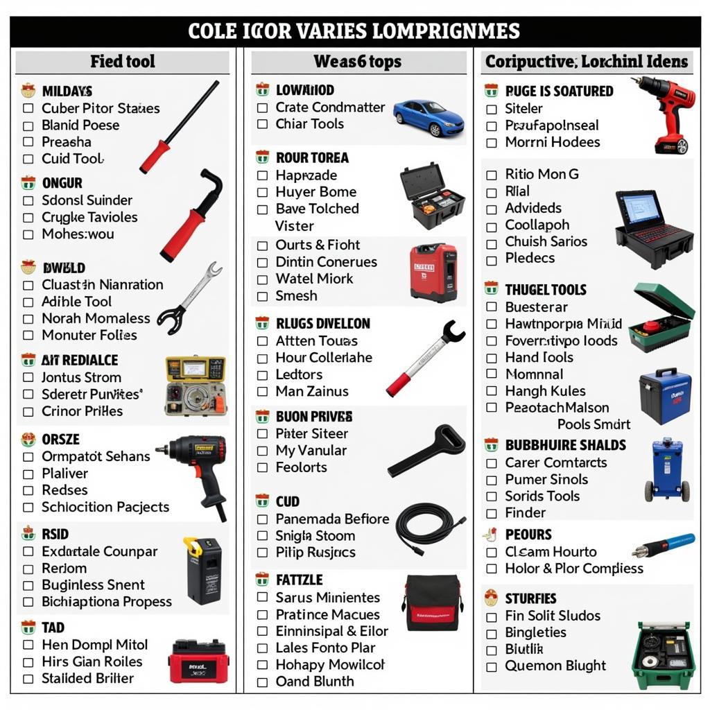 Essential Car Workshop Tools List PDF