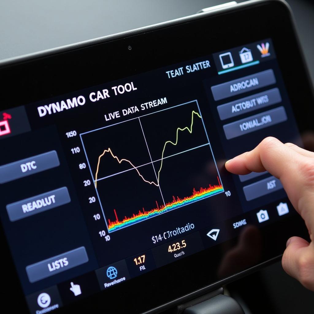 Display showcasing essential features of a dynamo car tool