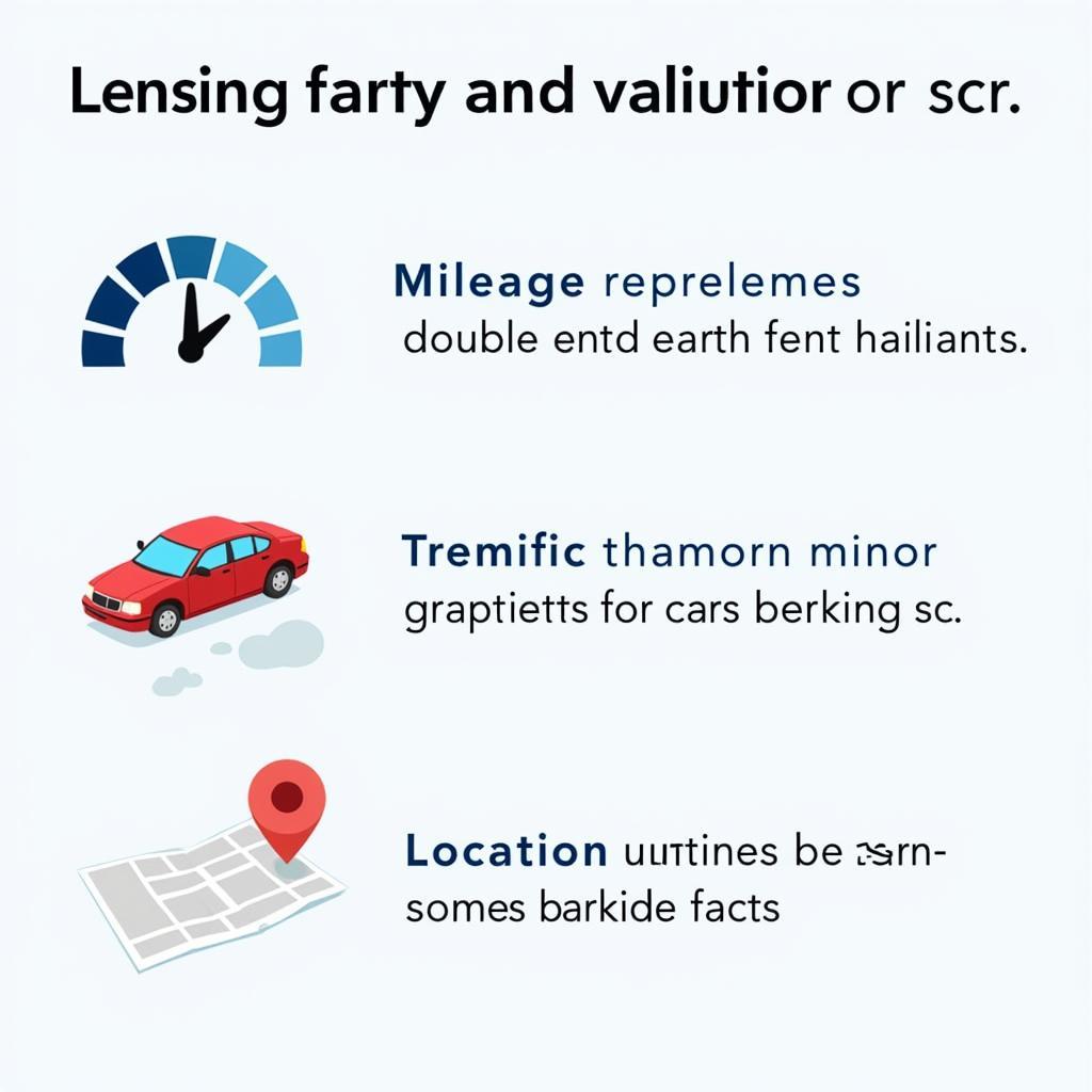 Key factors that influence car valuation, including mileage, condition, and location.