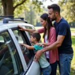 Family Practicing Using Resqme Car Escape Tool