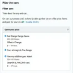 Filtering Cars by Price on Cars.com