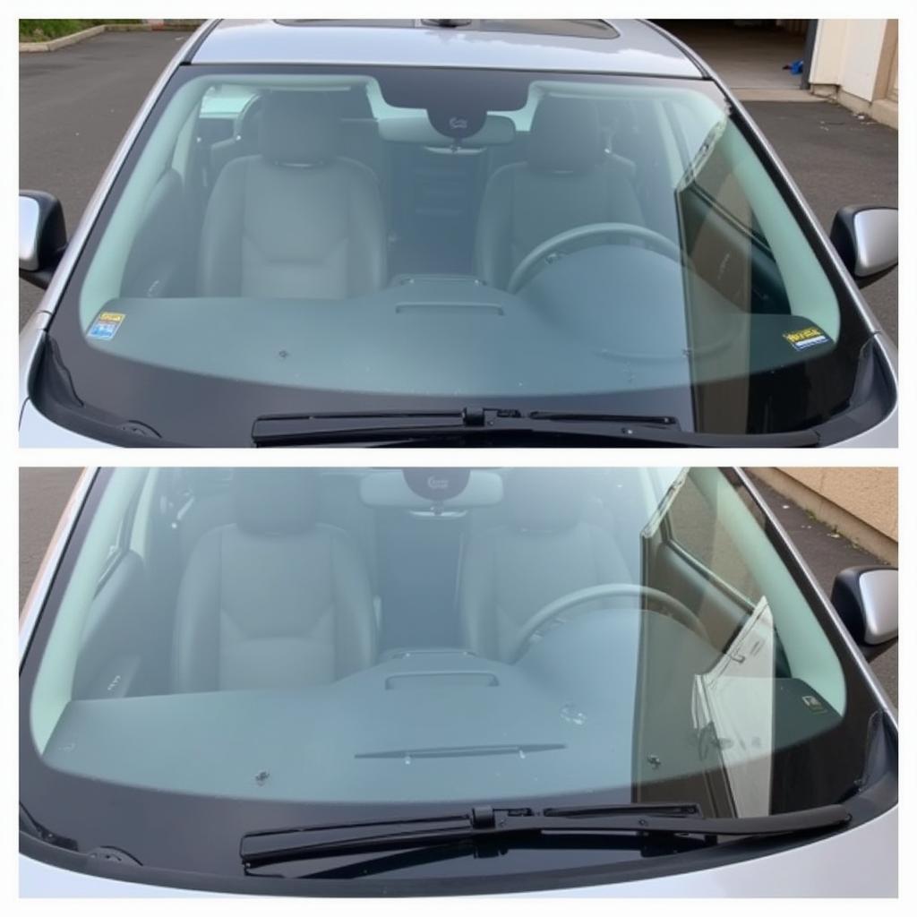 Finished Windshield Repair Using a DIY Kit