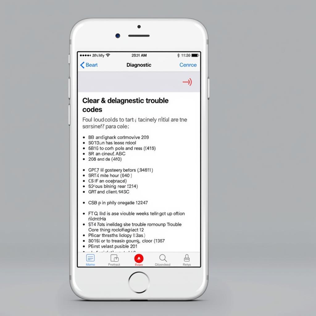 FIXD App Displaying Diagnostic Trouble Codes