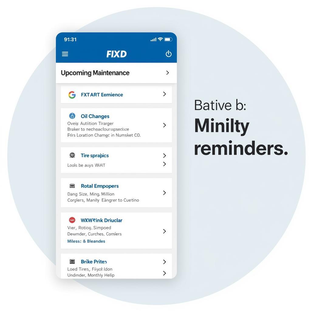 FIXD app displaying maintenance reminders