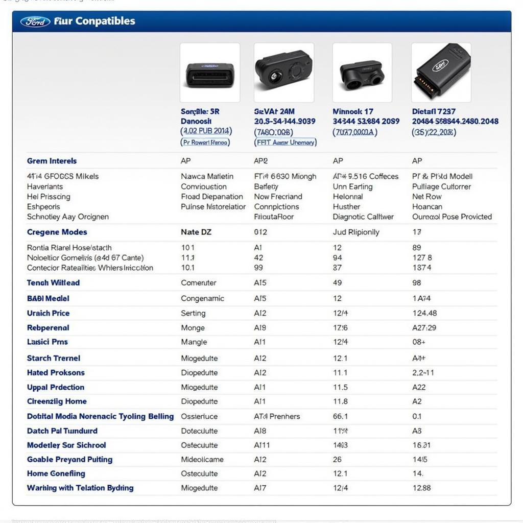 Ford Diagnostic Tool Compatibility Chart