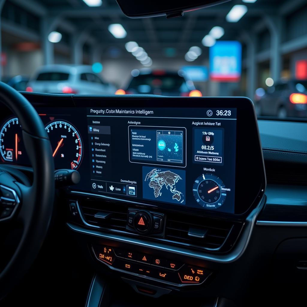 Futuristic Car Diagnostic Interface with AI Integration