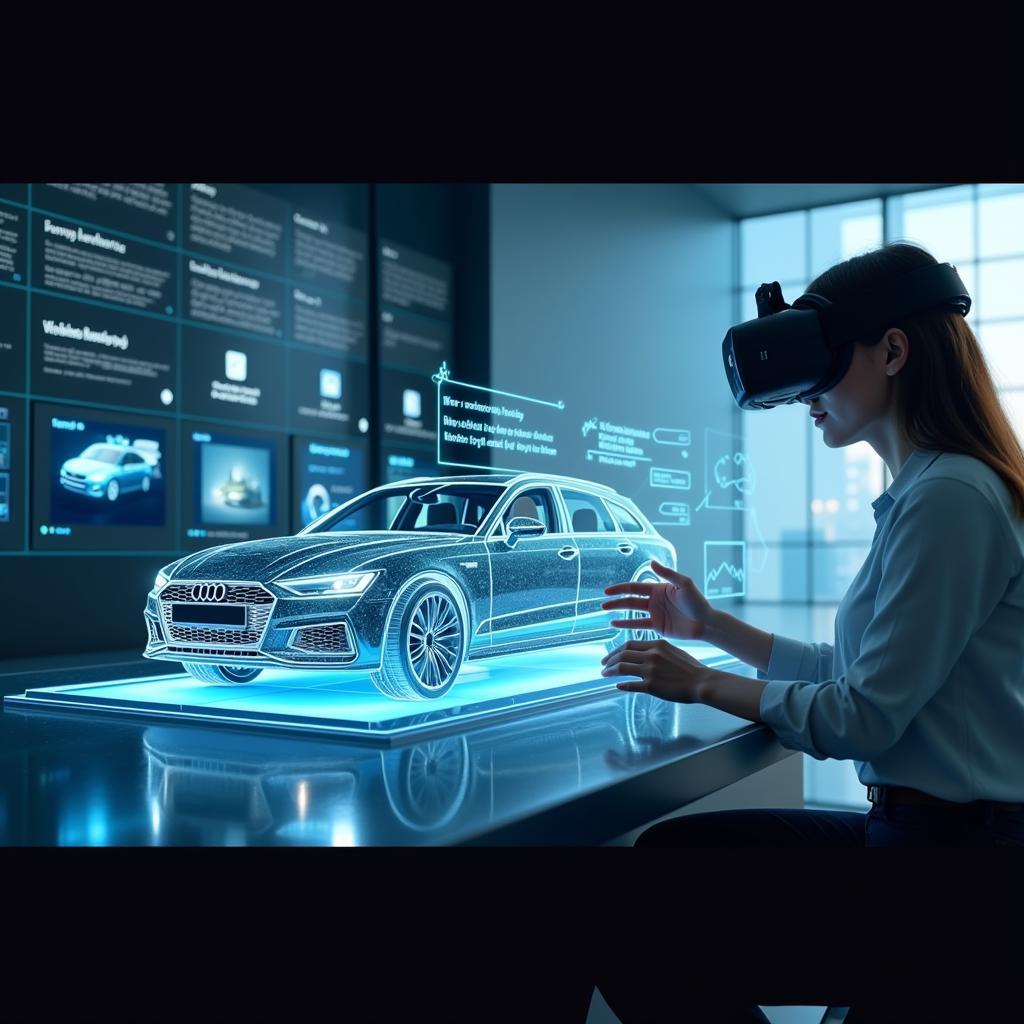 Futuristic Car Shopping Tool Interface with VR Integration