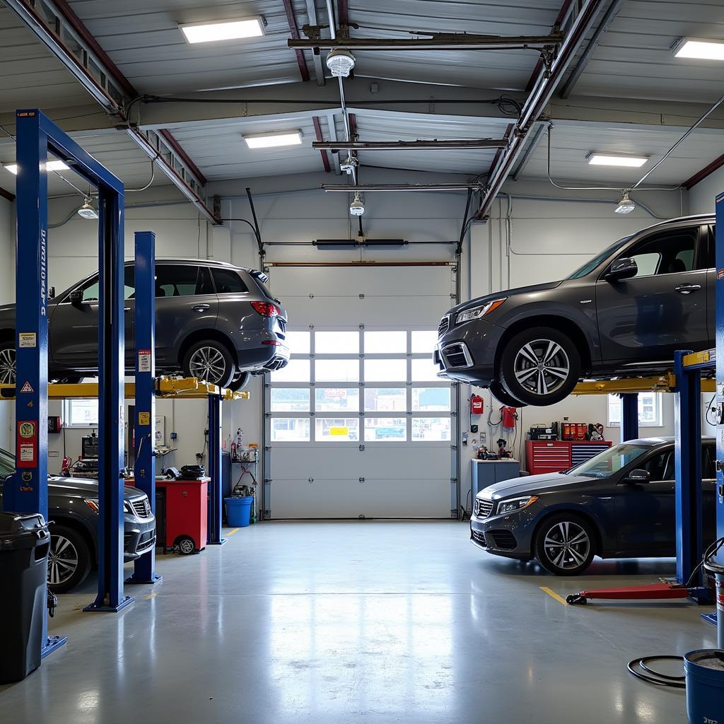 Professional Garage Equipped with Multiple Car Lifts