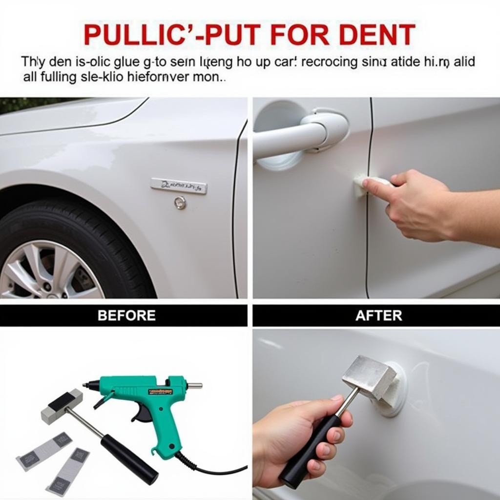 Glue Pulling Dent Repair Kit in Action