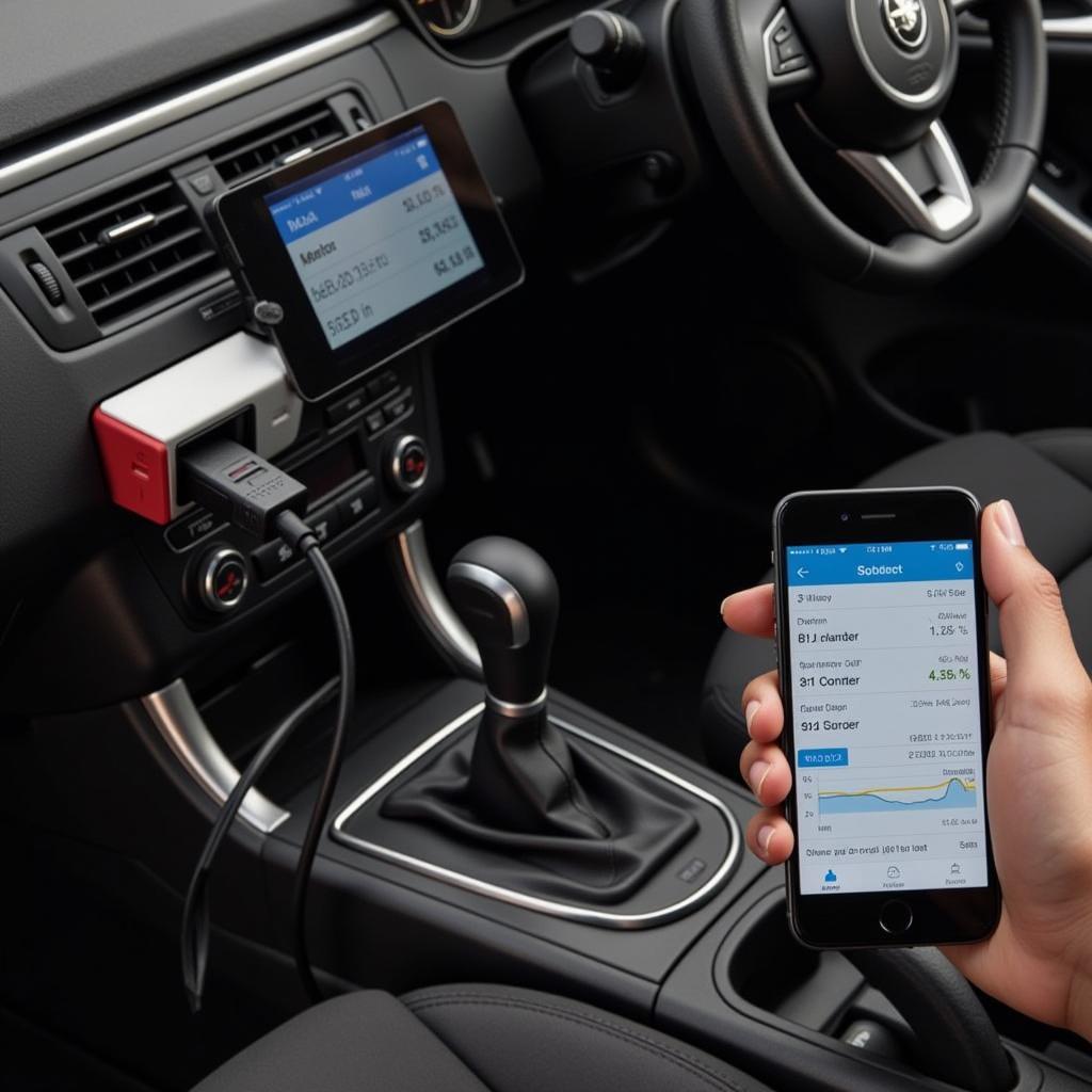 Goliath Industry Wireless OBD2 Scanner Connected to Smartphone