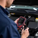 Mechanic Using a Good Car Scanner Tool to Diagnose Car Problems