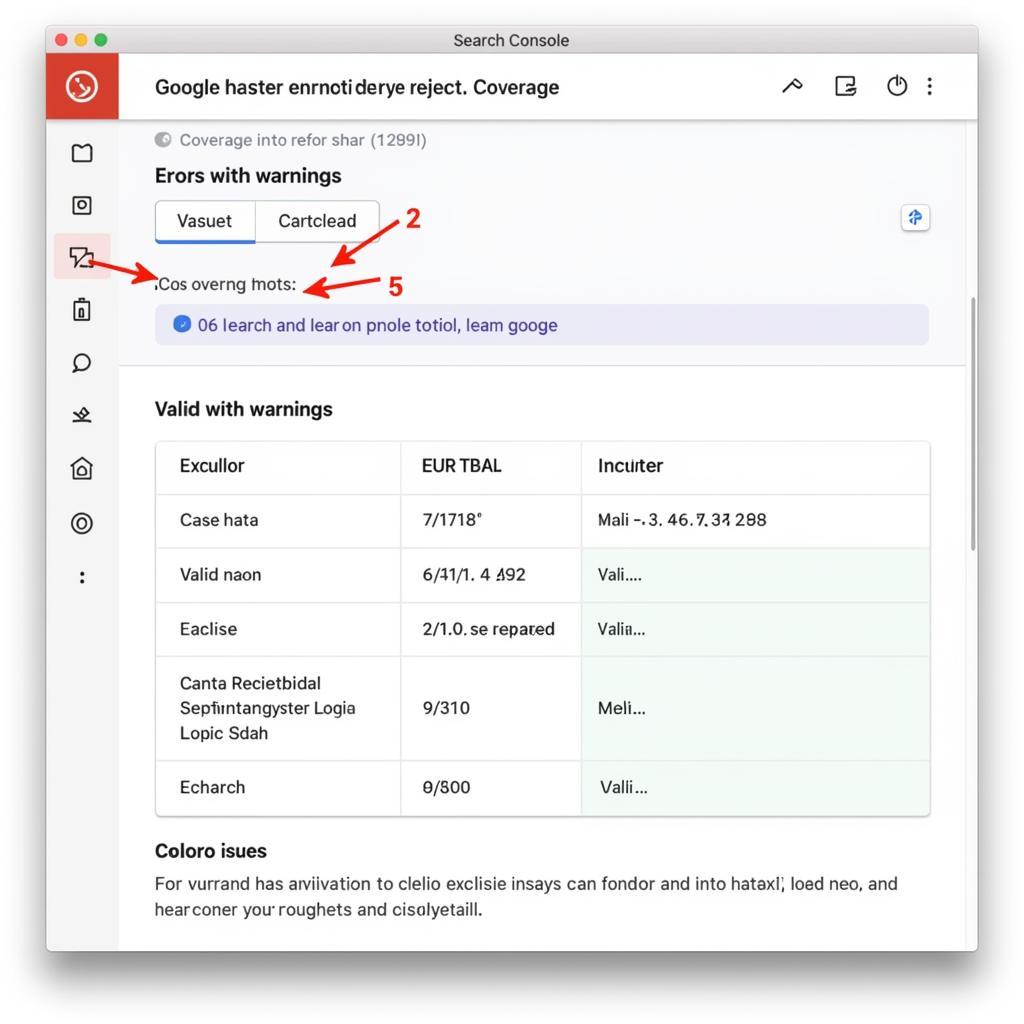 Google Search Console Coverage Report