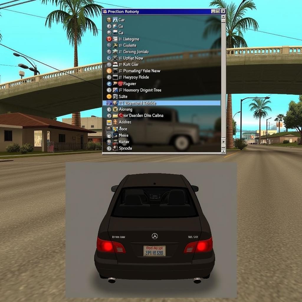 GTA San Andreas Car Spawner Tool Interface