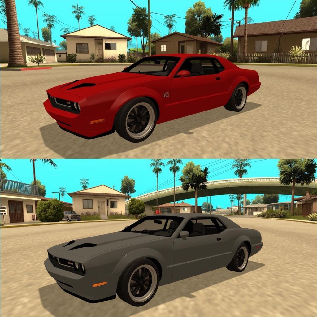 Example of a successful car mod installation using IMG Tool 2.0 in GTA San Andreas